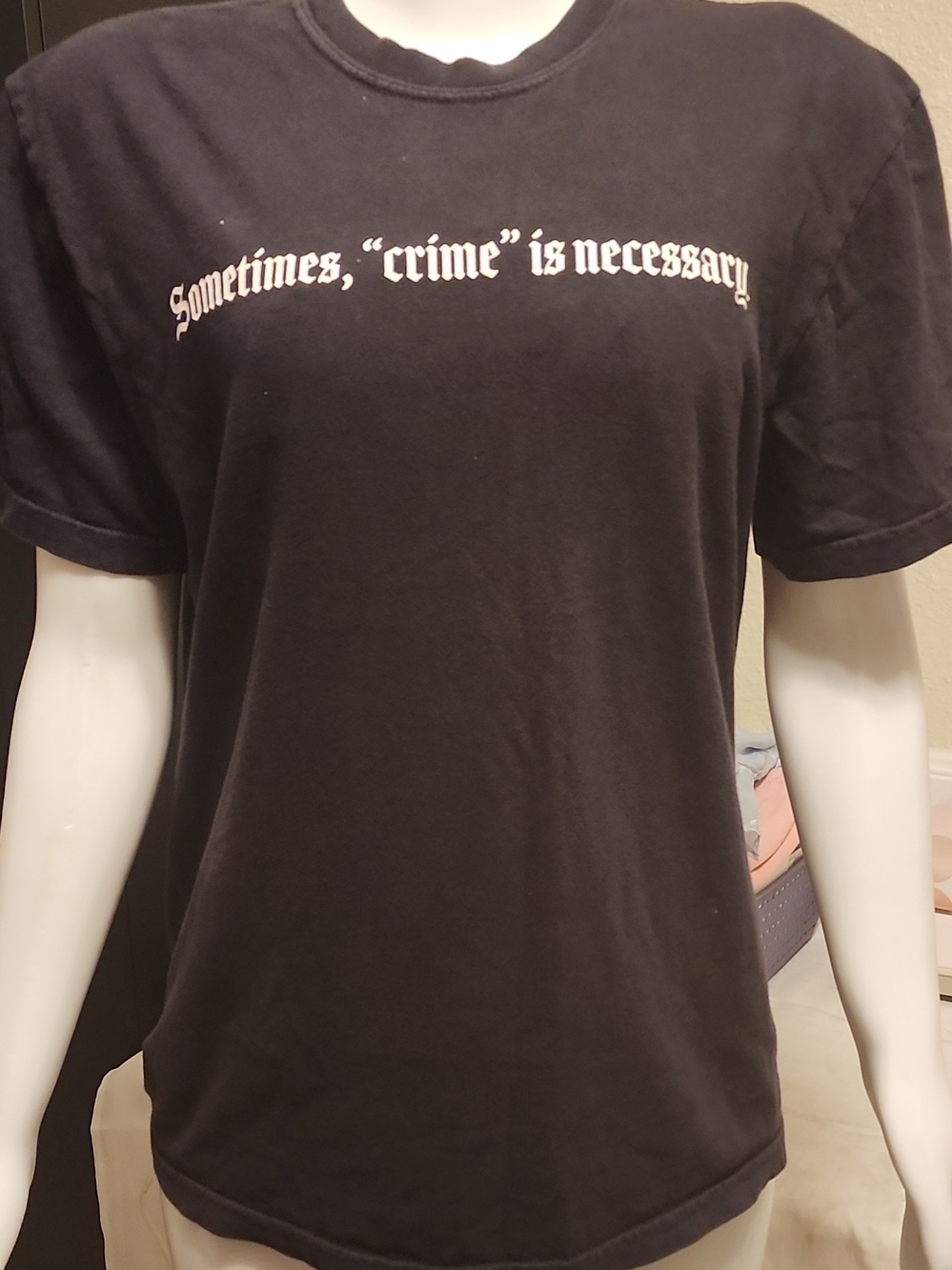 Comfort Colors Black T‑Shirt with White Gothic Chest Text